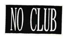 Toppa Stemma Ricamato Termoadesivo Biker Motard No Club Moto Skull