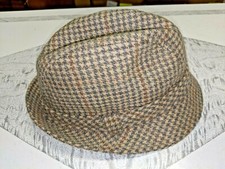 Vintage Country Gentleman 100 Wool Tweed Men's Fedora Hat 7-1/4 large