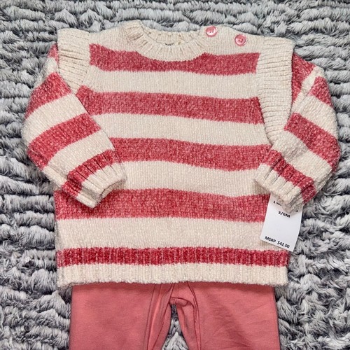 Jessica Simpson Baby Girls Set Sweater and legging Pink 3/6 M - Picture 2 of 5
