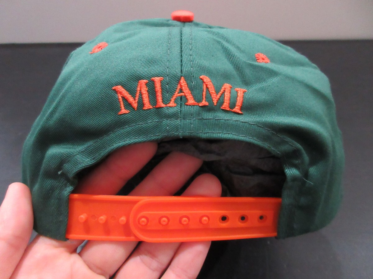 VINTAGE Miami Hurricanes Hat Cap Snap Back Green UM College