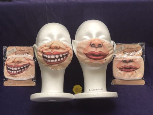 Funny Mouth Face Cover Mask Silly Mouth Teeth Face 3D Mask LOT OF TWO (2)  🇺🇸✓✓ | eBay