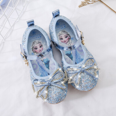 Girls Frozen2 Elsa Princess pretty Fancy Party Sequin Glass Crystal new  Shoes