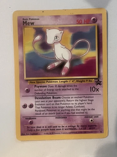 Mew # 8 Black Star Promo Non Holo WotC 1999 Vintage Pokemon TCG Card LP
