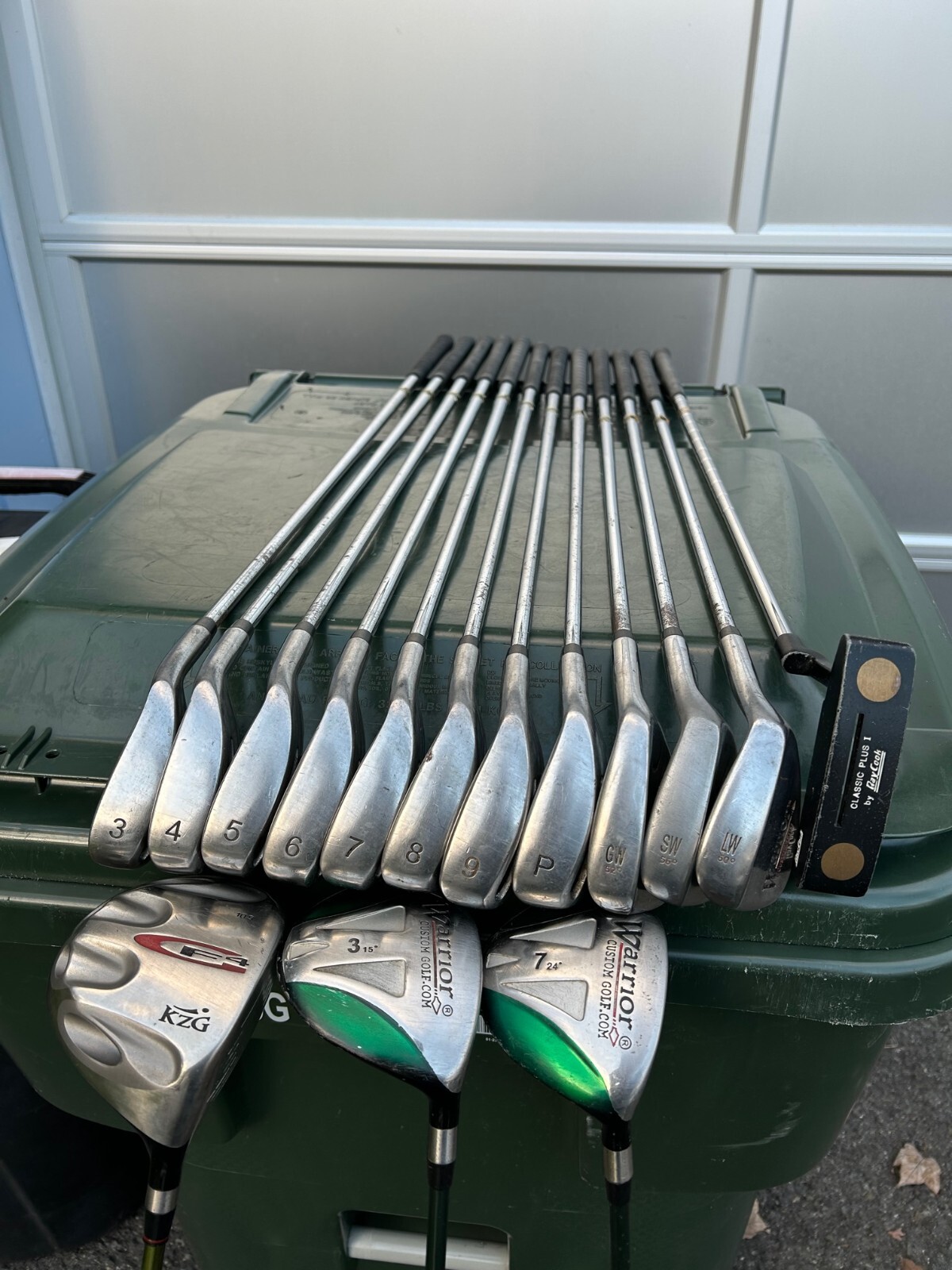 Warrior Golf club set(15 pc) + KZG Driver & Ray Cook putter, RH GOOD