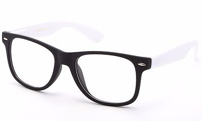 NEW Retro Geek Nerd Retro Plastic Clear Lens Glasses Fashion 2 Tone Frame UV