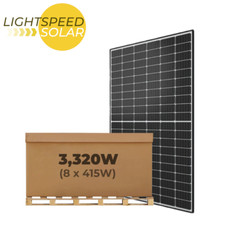 8x 415W Solar PV Panels 12V/24V/48V Monocrystalline Rigid - UK House Delivery