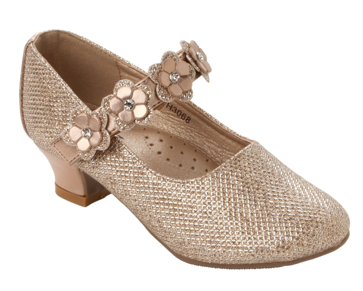 girls rose gold party shoes