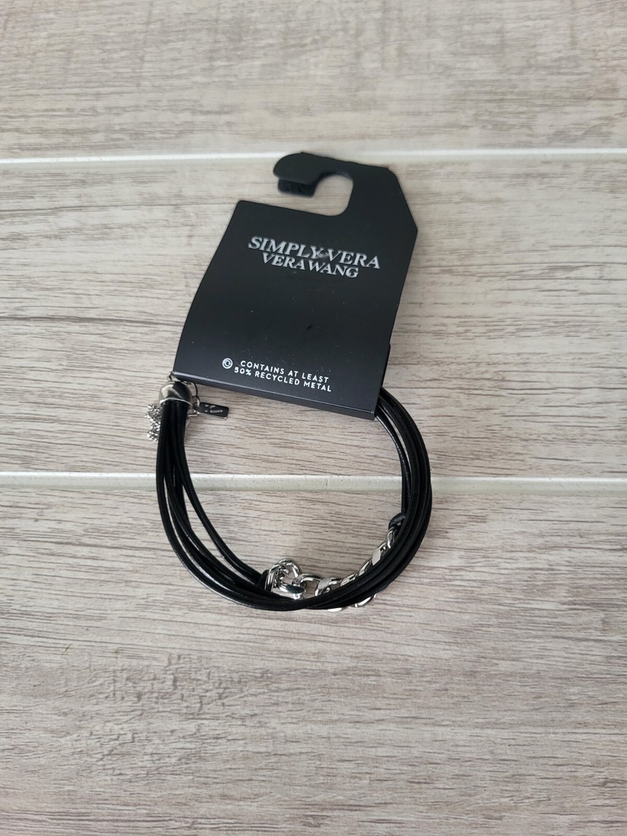 Simply Vera Vera Wang Silver Tone Curb Chain Faux Leather Multi