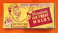 Vintage Aluminum Ice Treat Molds - "Frozen Beverage On A Stick" - Original 1947