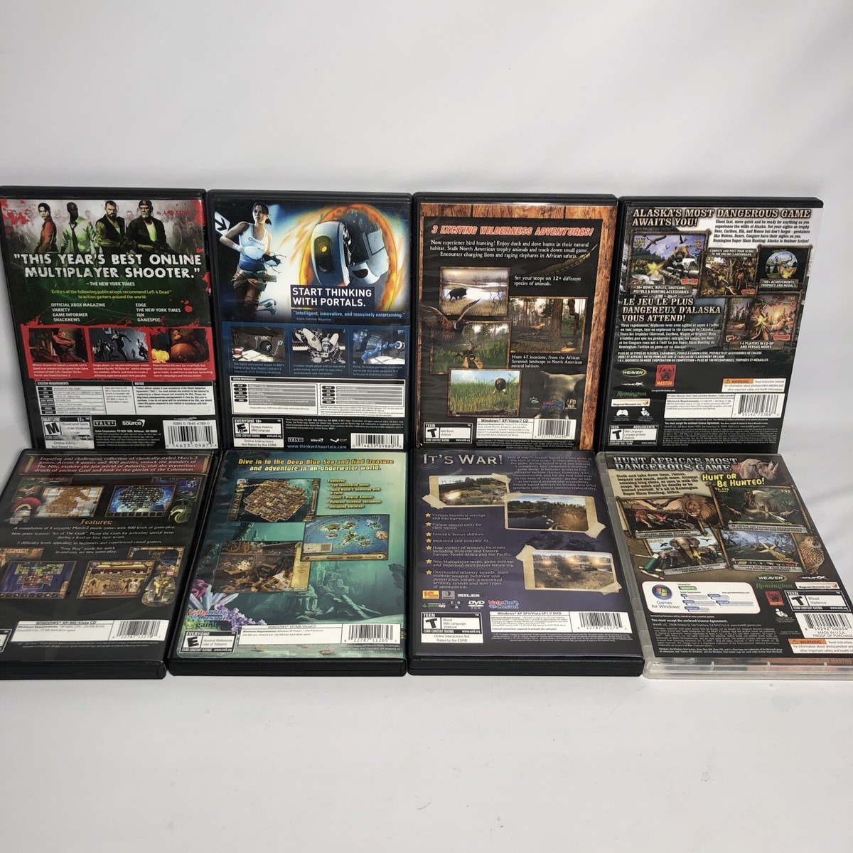 Lot of 8 PC CD-ROM Computer Games - Left 4 Dead, Portal 2