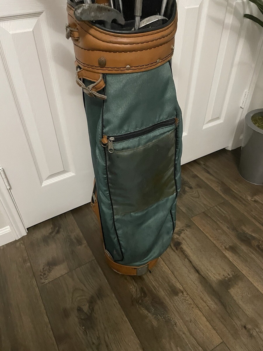 Vintage Ron Miller Golf Bag Brown Green Pro Model Made USA 6 | eBay