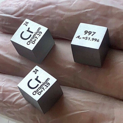 Neue 10mm 99,7% Chrom Cr Metall Cube Geschnitzte Element Periodensystem 7.3g - Bild 1 von 4
