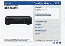 Service Manual Guide For Denon DCD-1600 NE