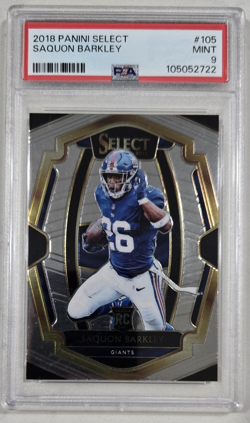 Saquon Barkley #105 [Rookie] 2018 Panini Select PSA 9