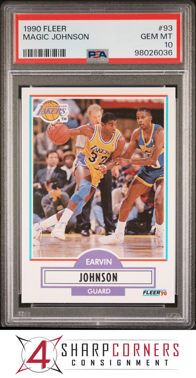 1990 FLEER #93 EARVIN MAGIC JOHNSON LAKERS HOF PSA 10