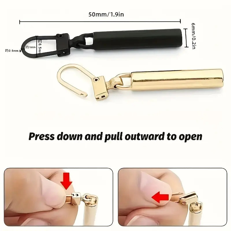 5PCS Detachable Zipper Pull Replacement Fixer for Luggage & Down Coats Universal