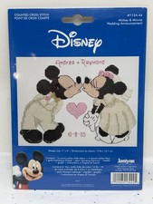 New Mickey & Minnie Wedding Announce. Disney Janlynn Cross Stitch Kit #1134-44