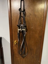 Courbette Dressage Double  Bridle Horse Size, Black  With Bits, Herm Sprenger