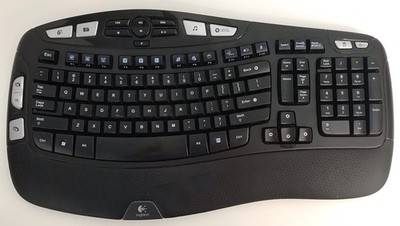 Logitech K350 Wireless Ergonomic Keyboard Wave No Dongle Tested PC A