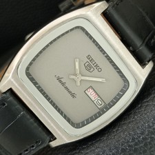 VINTAGE SEIKO 5 AUTOMATIC 6309A JAPAN MENS GREY COLOR DIAL WATCH a709823-1
