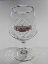 Cruzcampo 1 Pint Chalice, Goblet, Glass. Stemmed Beer Glass. New!