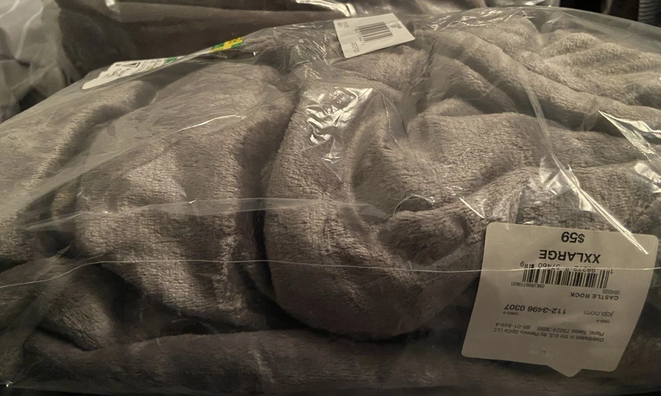Liz Claiborne Vellón Felpa Longitud Media Corbata Casa Baño Suave Gris Bata XXL NUEVO CON ETIQUETAS Foto 2 de 2