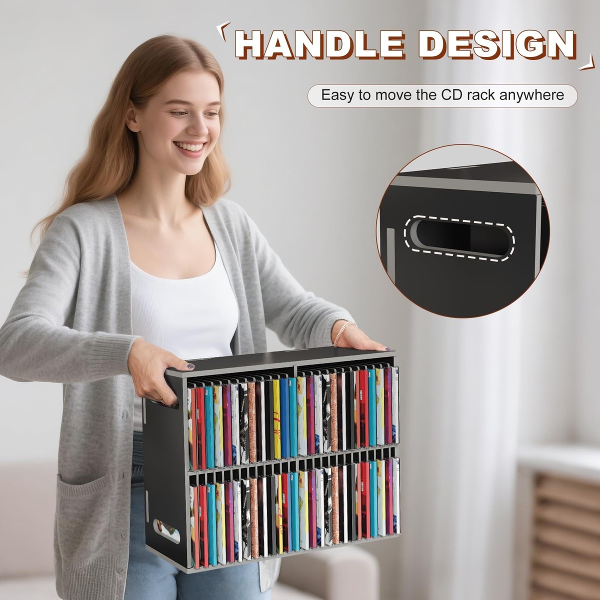 52 Slots CD Holder, Wall-Mounted CD Holder Stand, Premium CD