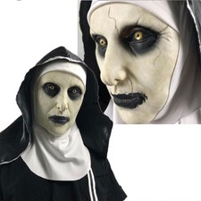The Horror Scary Nun Latex Mask w/Headscarf Valak Cosplay for Halloween Costum..