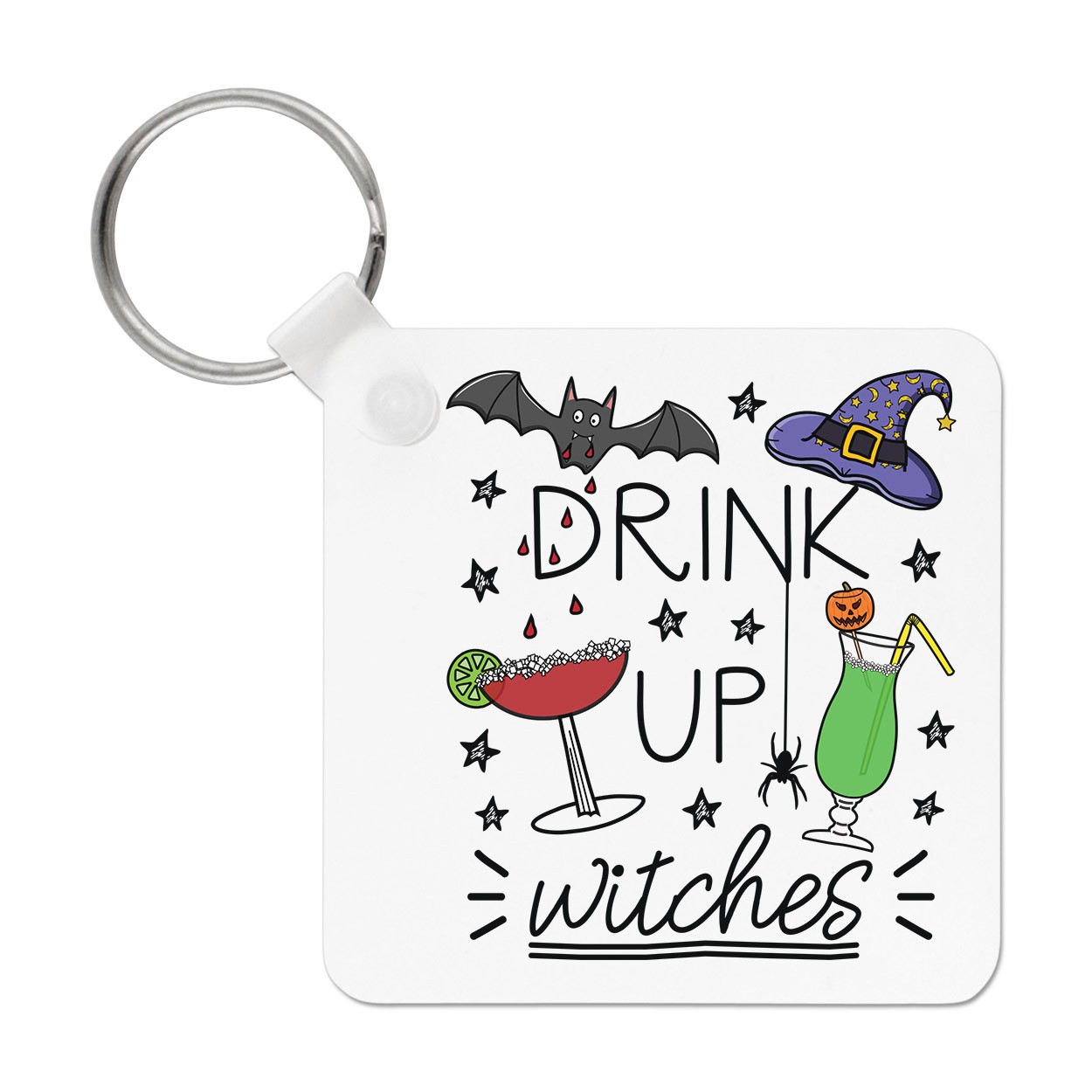 Drink Up Witches Halloween Keyring Key Chain Ghost Pumpkin Scary Joke Funny