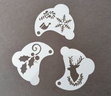 3 Pcs Face Painting Stencils Reusable Tattoo Halloween Heart Flowers Christmas D