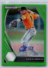 2021 Panini Prizm Draft Picks Edwin Arroyo Auto Lime Green /23 Cincinnati Reds