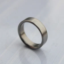 Minimalist Titanium Ring: Brushed Finish Wedding Band
