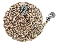5/16 in. x 20 ft. Grade 70 Yellow Zinc Plated Steel Heavy Duty Tow Chain with...