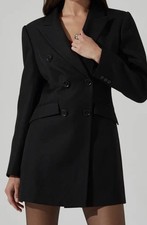 ASTR The Label Verity Long Sleeve Blazer Dress Black Sz Medium Lined Cocktail