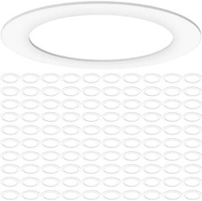 Sunco 100 Pack Goof Rings for 6" Recessed Lights, Paintable Trim, Matte Finish