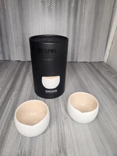 Nespresso Origin Collection 2 Espresso Coffee Cups Set, White Porcelain w/box