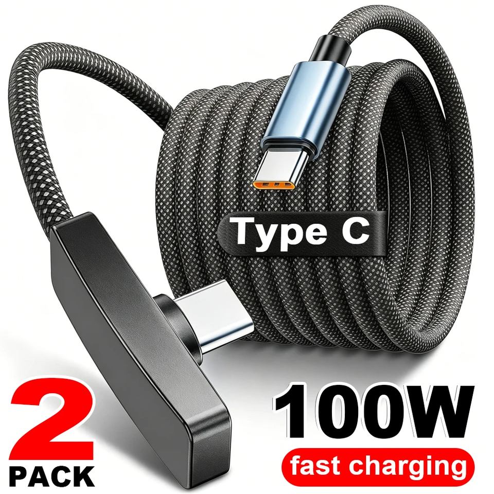 Wire Rope Types Rigging 90 Degree USB Type C Cable 100W Quick Charging Data Transfer Cables ...