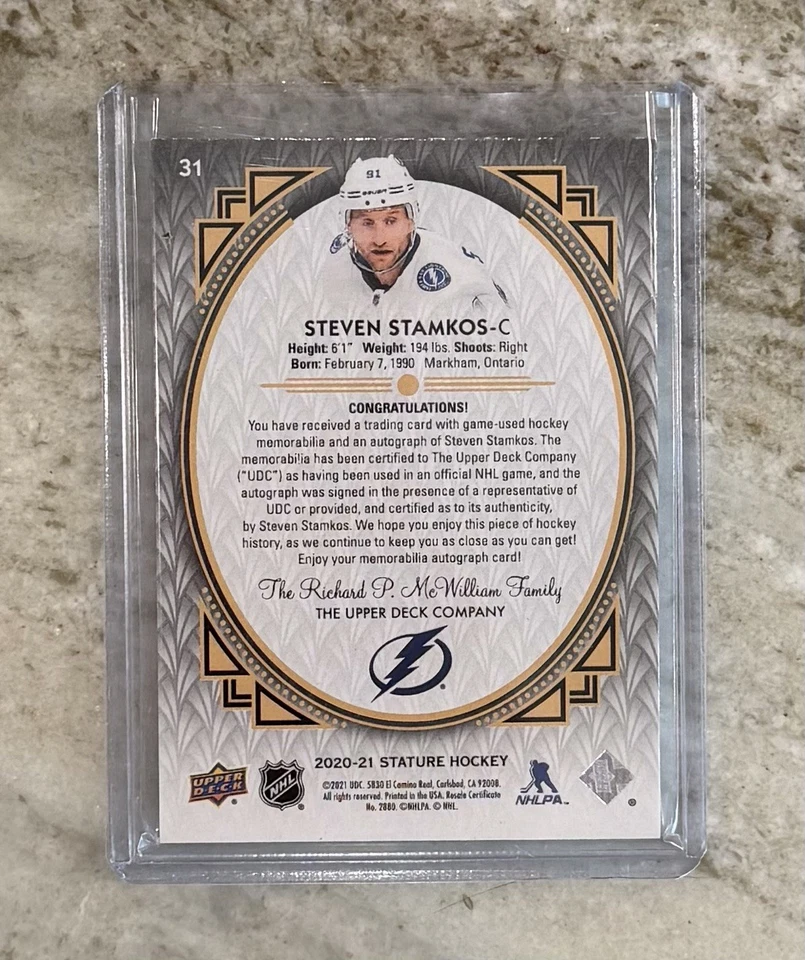 2020-21 Stature Hockey - Steven Stamkos Patch Auto /3 - Image 2 of 2