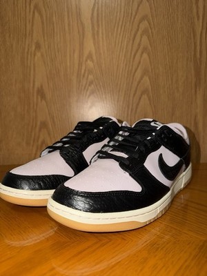 Nike Dunk Low Black Platinum Violet Croc Leather Sneaker HF9191-001 Men's