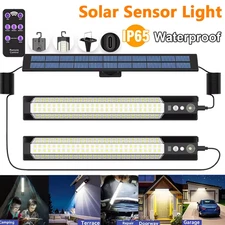 Solar Power Double Head LED Pendant Light Garage Shop Lamp Shed Barn Gazebo Yard