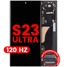 OLED Assembly W/Frame For Galaxy S23 Ultra US International 120Hz Graphite