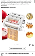 Antree 3 in 1 Ravioli Maker & Pasta Roller & Pasta Cutter Attachment