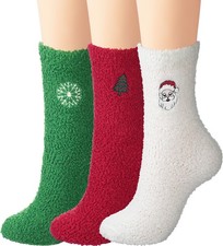 Christmas Fuzzy Socks Women Winter House Slipper Sock Cozy Thick Warm Sleepin...