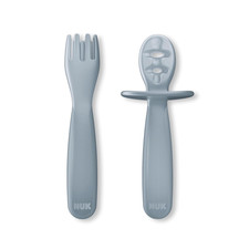 NUK for Nature Pretensil Dipper Spoon and Fork Set, Easy to Grip for Self-Feedin