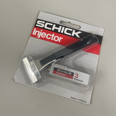 Schick Injektor Rasierhobel für Gesicht, 3 Platinum Patronen, schwarz/silber