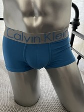 Calvin Klein Men's Boxer Briefs Underwear Size Med Blue Nylon-blend Vintage 90s