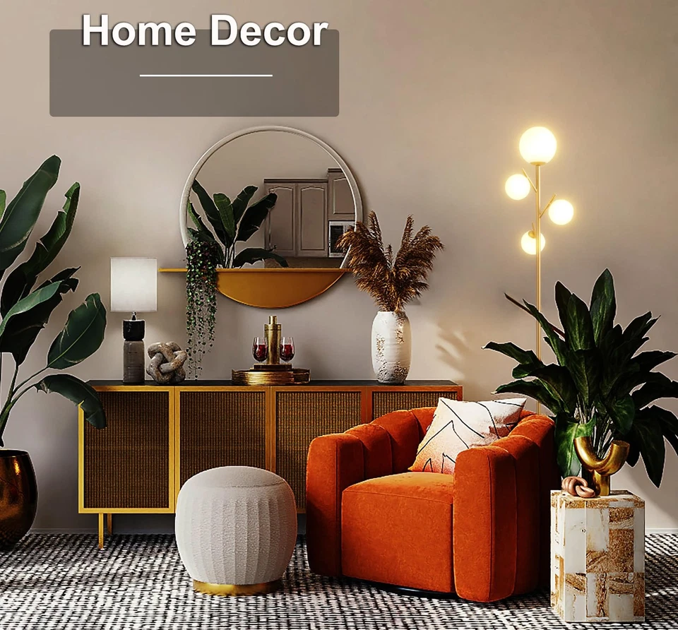 4 Globe Gold Floor Lamp, Modern Sputnik Tree Standing Lamp with Frosted Glass... - Image 3 of 4