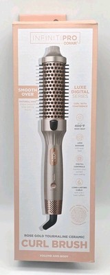 Rose Gold Tourmaline Ceramic Curl Brush By Conair Infinity Pro NIB