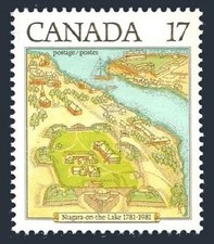 Canada 897 block/4, MNH. Niagara-on-the-Lake, 1st Capital of Canada, 1981.