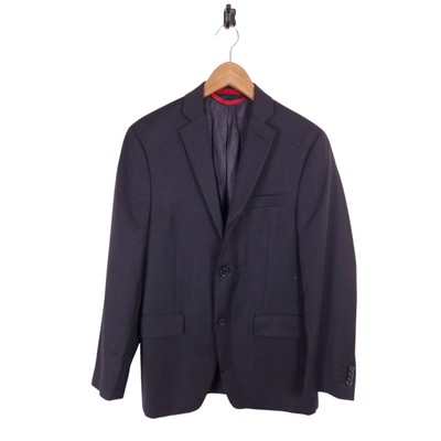 Herren Alfani Macy's Schwarz Nadelstreifen Blazer Jacke Small UK 36S Slim Fit 